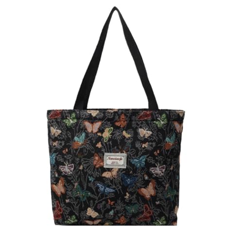 sodeber Modische Canvas-Handtasche für lässige Reisen, praktische Umhängetasche mit Muster, Unterarmtaschen, Schwarz Large Bk-l, Medium sodeber Modische Canvas-Handtasche für lässige Reisen, praktische Umhängetasche mit Muster, Unterarmtaschen, Schwarz Large Bk-l, Medium von sodeber