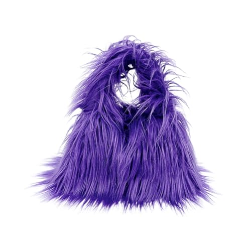 sodeber Modische Damen-Umhängetasche, Plüsch, Umhängetasche, weich, Winter, Griff oben, Vintage-Kuriertasche für, Lila Pl, Medium sodeber Modische Damen-Umhängetasche, Plüsch, Umhängetasche, weich, Winter, Griff oben, Vintage-Kuriertasche für, Lila Pl, Medium von sodeber