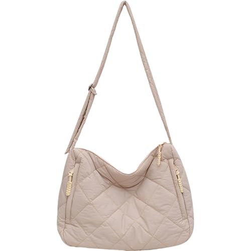 sodeber Modische Lingge Umhängetasche für Damen, große Kapazität, Schultertasche, Kuriertasche, Schulunterricht, Schule, Beige Bg, Medium sodeber Modische Lingge Umhängetasche für Damen, große Kapazität, Schultertasche, Kuriertasche, Schulunterricht, Schule, Beige Bg, Medium von sodeber