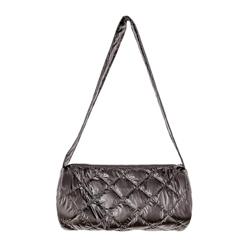 sodeber Modische Schultertaschen mit Gittermuster, Handtasche, Umhängetasche, gesteppt, Winter, vielseitig für Damen und Mädchen, Mud Color M, Medium von sodeber