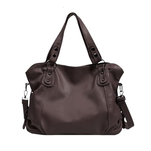 sodeber Modische Umhängetasche, zartes PU-Leder, Griff oben, Umhängetasche, Reisetasche, lässige Handtasche für, Coffee Cf, Medium von sodeber