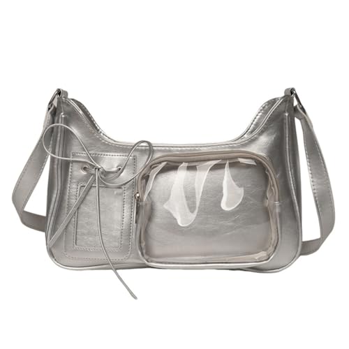 sodeber Modische Umhängetasche mit Anime-Druck, PU-Leder, lässiger Schulranzen, geeignet zum Einkaufen und, Silber S, Medium sodeber Modische Umhängetasche mit Anime-Druck, PU-Leder, lässiger Schulranzen, geeignet zum Einkaufen und, Silber S, Medium von sodeber