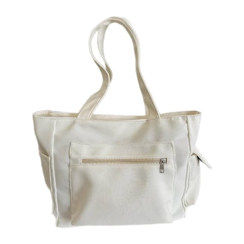sodeber Modische Unisex-Tasche, vielseitig und leicht, einfarbig, praktisch, trendig für verschiedene Anlässe, Weiß W, Medium von sodeber