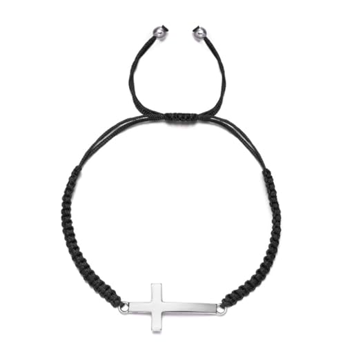 sodeber Modisches, schlichtes Kruzifix, geflochtenes Seil, handgefertigtes Armband, verstellbare Länge, Handkette, Schmuck für Männer und Frauen sodeber Modisches, schlichtes Kruzifix, geflochtenes Seil, handgefertigtes Armband, verstellbare Länge, Handkette, Schmuck für Männer und Frauen von sodeber