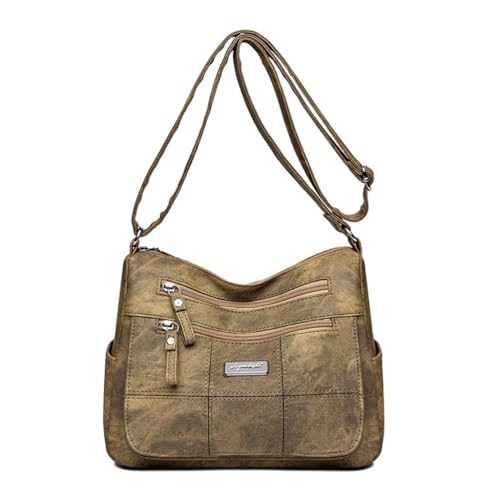 sodeber Mom's Essential Umhängetasche aus weichem Leder mit mehreren Taschen und Schulterriemen, Gelb Y, Medium sodeber Mom's Essential Umhängetasche aus weichem Leder mit mehreren Taschen und Schulterriemen, Gelb Y, Medium von sodeber