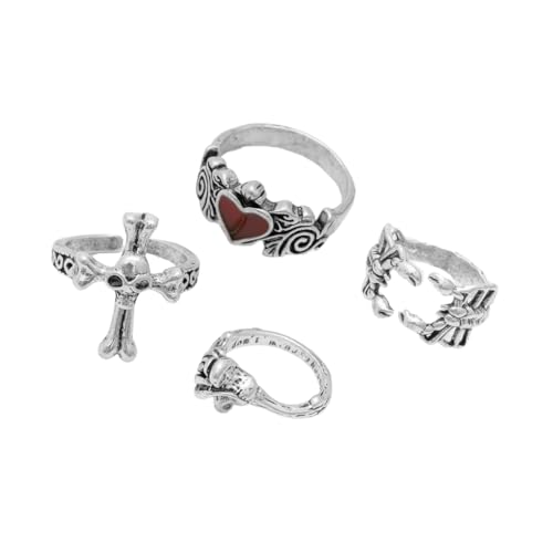 sodeber Multifunktionales Gothic-Ring-Set, verstellbare Legierung, geeignet für Musikfestivals und den täglichen Gebrauch, M, Metall, Kein Edelstein sodeber Multifunktionales Gothic-Ring-Set, verstellbare Legierung, geeignet für Musikfestivals und den täglichen Gebrauch, M, Metall, Kein Edelstein von sodeber