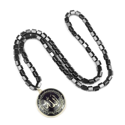 sodeber Natürliche Terahertz-Halskette mit rundem Stein-Anhänger, Perlenkette, Designs für Männer und Frauen, M, Stoff sodeber Natürliche Terahertz-Halskette mit rundem Stein-Anhänger, Perlenkette, Designs für Männer und Frauen, M, Stoff von sodeber