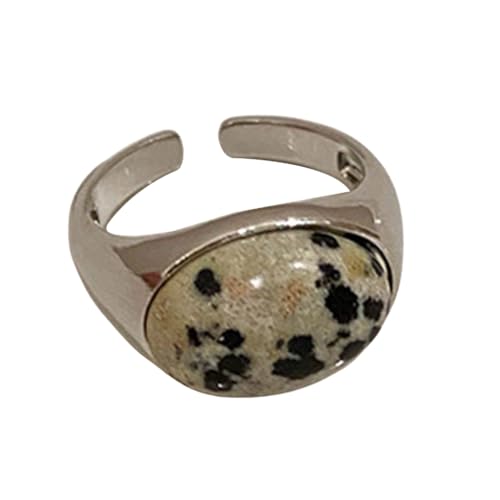 sodeber Offene Bandringe im Retro-Stil mit unverwechselbaren Naturstein-Designs, Dekoration, modisches Accessoire für den Alltag, M, Metall, Kein Edelstein sodeber Offene Bandringe im Retro-Stil mit unverwechselbaren Naturstein-Designs, Dekoration, modisches Accessoire für den Alltag, M, Metall, Kein Edelstein von sodeber