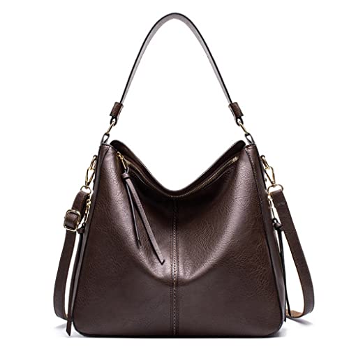 sodeber Retro-Umhängetasche, PU-Leder, Umhängetasche, Handtasche für Damen und Mädchen, Coffee Cf, Medium von sodeber