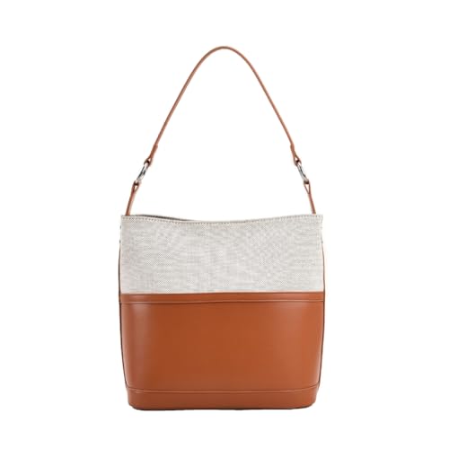 sodeber Schultertasche in Kontrastfarbe, PU-Leder, Handtasche für Damen, Mädchen, Eimertasche für Damen, Brown Bn, Medium sodeber Schultertasche in Kontrastfarbe, PU-Leder, Handtasche für Damen, Mädchen, Eimertasche für Damen, Brown Bn, Medium von sodeber
