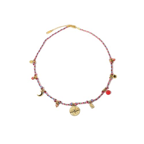 sodeber Seil-Halskette, Mond-Anhänger, Edelstahl, Naturstein, Schmuck, modisches Statement für sodeber Seil-Halskette, Mond-Anhänger, Edelstahl, Naturstein, Schmuck, modisches Statement für von sodeber