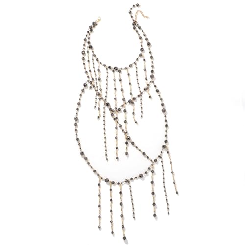 sodeber Stil-Halskette mit Wasserfall-Motiv, tragbar, für Damen, mit mehrlagigen Perlenquasten, Modeschmuck-Zubehör sodeber Stil-Halskette mit Wasserfall-Motiv, tragbar, für Damen, mit mehrlagigen Perlenquasten, Modeschmuck-Zubehör von sodeber