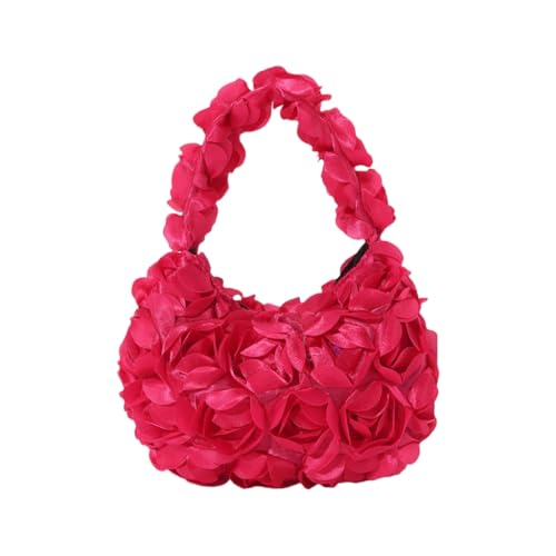 sodeber Stilvolle 3D-Rosen-Blumen-Bankett-Abend-Clutch-Tasche für Damen, Pailletten, Satin, kleine Handtasche für Hochzeit, Hot Pink HP, Medium sodeber Stilvolle 3D-Rosen-Blumen-Bankett-Abend-Clutch-Tasche für Damen, Pailletten, Satin, kleine Handtasche für Hochzeit, Hot Pink HP, Medium von sodeber