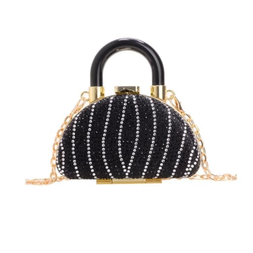 sodeber Stilvolle Strass-Dekoration, kleine Lippenstift-Tasche, Braut-Geldbörse für Damen, mit abnehmbarer Schulterkette, Black 05style Bk-05, Medium sodeber Stilvolle Strass-Dekoration, kleine Lippenstift-Tasche, Braut-Geldbörse für Damen, mit abnehmbarer Schulterkette, Black 05style Bk-05, Medium von sodeber