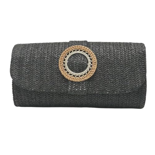 sodeber Stroh-Clutches Geldbörse für Damen, Crossbody-Tasche, Sommer, Strand, Schultertaschen, Umschlag, Geldbörse, gewebt, Abend, Black Bk, Medium sodeber Stroh-Clutches Geldbörse für Damen, Crossbody-Tasche, Sommer, Strand, Schultertaschen, Umschlag, Geldbörse, gewebt, Abend, Black Bk, Medium von sodeber