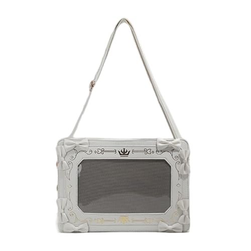 sodeber Sweet Cool Itabag Crossbody Umhängetasche Handtasche Transparent Itabag Messenger Bag Fashion Satchel Handtasche Tag, Weiß W, Medium von sodeber