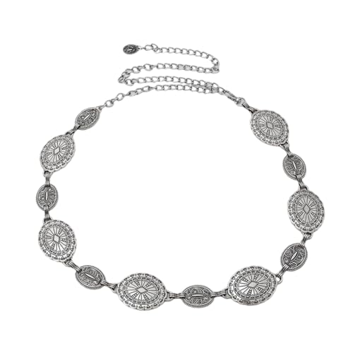 sodeber Taillengürtel im ethnischen Stil, verstellbare Länge, handgefertigtes Accessoire für Strand- und Urlaubs-Outfits, M, Metall, Kein Edelstein von sodeber