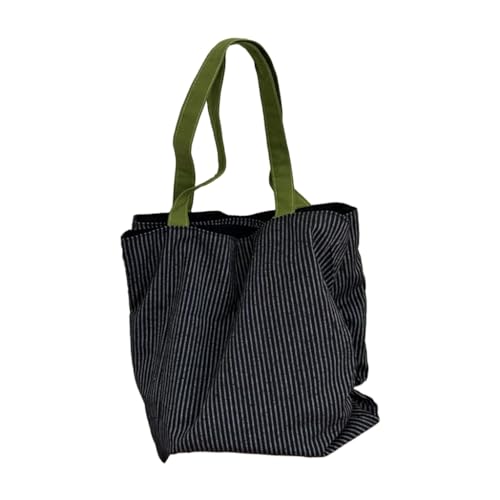 sodeber Trendige Canvas-Tasche mit zwei Schichten, Schultertasche, großes Fassungsvermögen, geeignet für modebewusste Frauen, Black Stripes Bs, Medium sodeber Trendige Canvas-Tasche mit zwei Schichten, Schultertasche, großes Fassungsvermögen, geeignet für modebewusste Frauen, Black Stripes Bs, Medium von sodeber