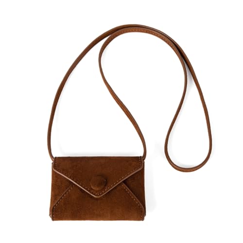 sodeber Trendige Damen-Umhängetasche, kleine Halskette, Hüfttasche, Kartenhalter, einfarbig, quadratisch, stilvoll, Kaffee Cf, M, Western von sodeber