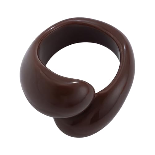 sodeber Trendige Doppeltröpfchen-Acrylringe, unregelmäßiger geometrischer Schmuck für Partys, Verabredungen und Alltagsoutfits von sodeber