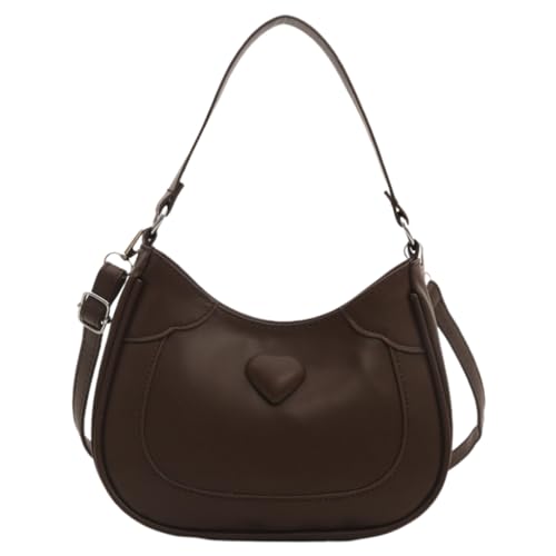 sodeber Umhängetasche aus PU-Leder, Herzform, einfarbig, Achsel-Handtasche, 90er-Jahre, kleine Achsel-Geldbörse mit Reißverschluss für Damen, Brown Bn, Medium sodeber Umhängetasche aus PU-Leder, Herzform, einfarbig, Achsel-Handtasche, 90er-Jahre, kleine Achsel-Geldbörse mit Reißverschluss für Damen, Brown Bn, Medium von sodeber