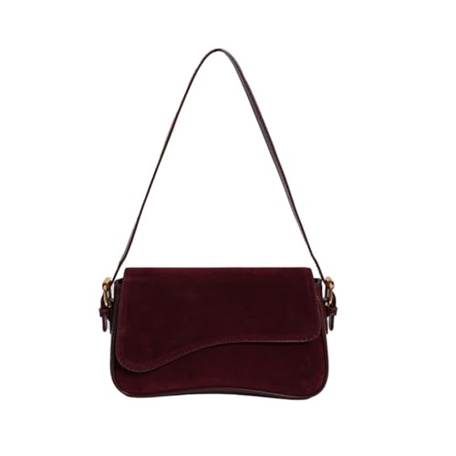 sodeber Umhängetasche aus PU-Leder für Damen, Retro-Handtasche, Herbst, Winter, Schulter mit abnehmbarem Riemen, einfach, Burgunderrot Wr, Medium sodeber Umhängetasche aus PU-Leder für Damen, Retro-Handtasche, Herbst, Winter, Schulter mit abnehmbarem Riemen, einfach, Burgunderrot Wr, Medium von sodeber