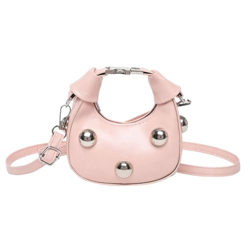 sodeber Umhängetasche aus PU-Leder für Damen, Retro-Stil, modisch, Kuriertasche, stilvoll, für den Alltag, klein, Pink, Medium von sodeber