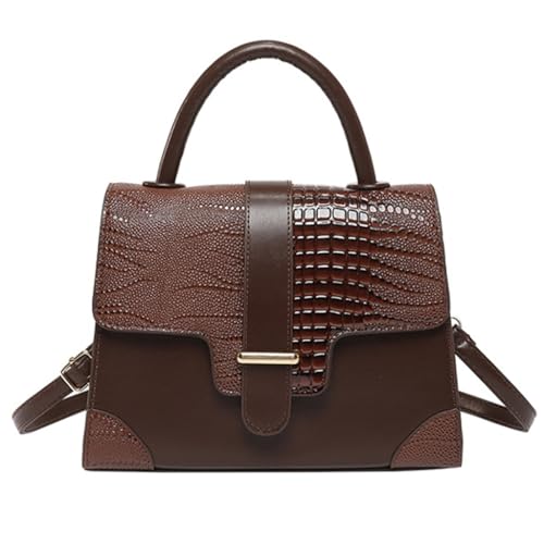 sodeber Umhängetasche aus PU-Leder für Damen, funktionales Design, Schultertasche, lässiger Tragegriff oben, Bürotasche, Coffee Cf, Medium von sodeber