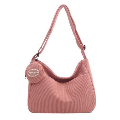 sodeber Unisex Umhängetasche aus schwarzem Cord für Arbeit oder Freizeit, für den täglichen Gebrauch, modische Geldbörse, Pink, Medium von sodeber