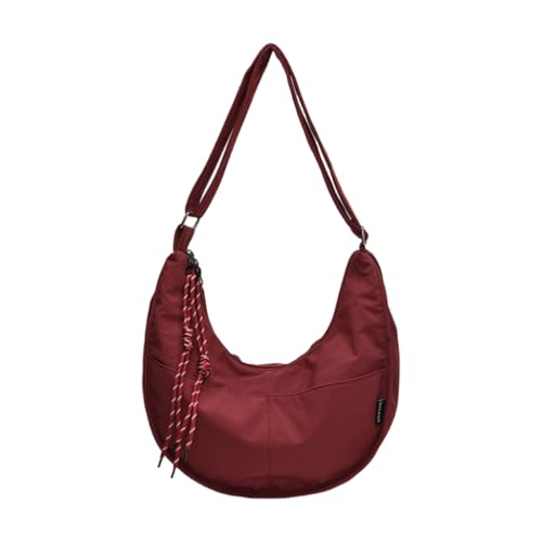 sodeber Unisex modische einfarbige Knödel-Umhängetasche, Mehrzweck-Reißverschluss, Schulter für Shopping, Schule, Rot R, Medium sodeber Unisex modische einfarbige Knödel-Umhängetasche, Mehrzweck-Reißverschluss, Schulter für Shopping, Schule, Rot R, Medium von sodeber