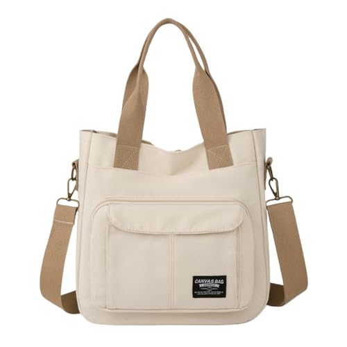 sodeber Vielseitige Schultertasche aus Segeltuch mit geräumigem Stauraum, praktische Umhängetasche, lässige Handtasche für Damen und Herren, Beige Bg, Medium sodeber Vielseitige Schultertasche aus Segeltuch mit geräumigem Stauraum, praktische Umhängetasche, lässige Handtasche für Damen und Herren, Beige Bg, Medium von sodeber