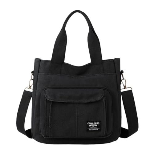 sodeber Vielseitige Schultertasche aus Segeltuch mit geräumigem Stauraum, praktische Umhängetasche, lässige Handtasche für Damen und Herren, Black Bk, Medium sodeber Vielseitige Schultertasche aus Segeltuch mit geräumigem Stauraum, praktische Umhängetasche, lässige Handtasche für Damen und Herren, Black Bk, Medium von sodeber