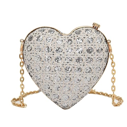 sodeber Vielseitige Umhängetasche mit Kettenriemen für besondere Anlässe, Silber S, Medium sodeber Vielseitige Umhängetasche mit Kettenriemen für besondere Anlässe, Silber S, Medium von sodeber