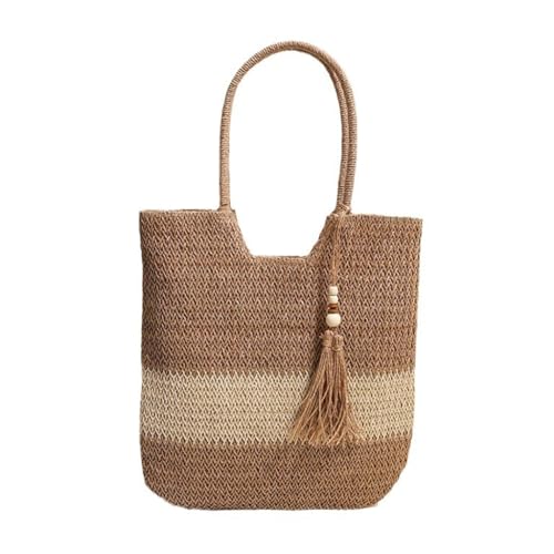 sodeber Vielseitige koreanische Strohtasche für Mädchen, große Kapazität, Handtasche, Strandtasche, Handtasche, Coffee Cf, Medium sodeber Vielseitige koreanische Strohtasche für Mädchen, große Kapazität, Handtasche, Strandtasche, Handtasche, Coffee Cf, Medium von sodeber