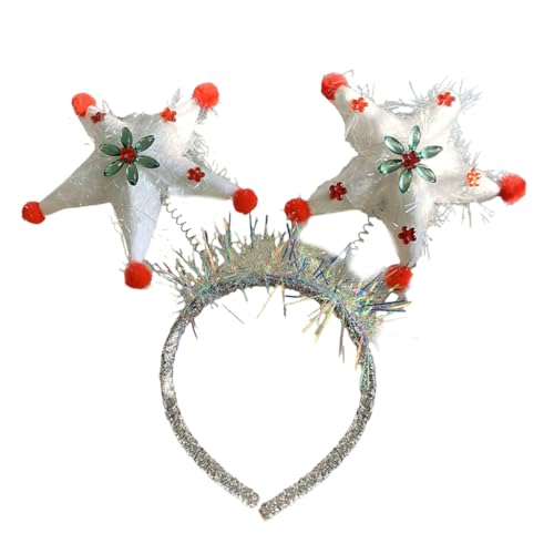 sodeber Weihnachts-Stirnbänder aus weichem Stoff mit Schneeflocke, bequemes Kinder-Haarteil, geeignet für Familienfeiern von sodeber