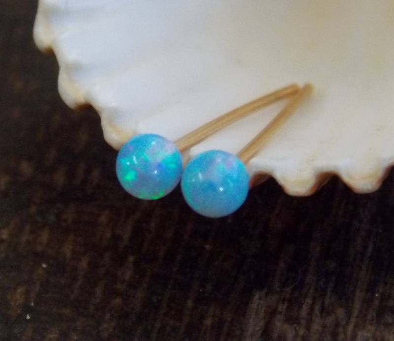 3 Mm Opal Ohrstecker, Gold Filled, Oktober Geburtsstein von sofisjewelrystore