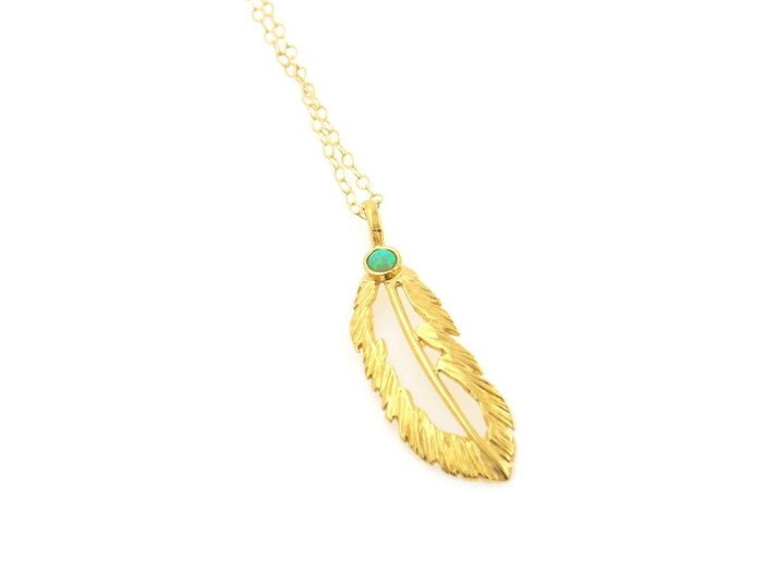 Feder-Halskette, Goldhalskette, Gold Gefüllt Halskette, Blatt Zierliche Einzigartige Opal Halskette Feder-Halskette, Goldhalskette, Gold Gefüllt Halskette, Blatt Zierliche Einzigartige Opal Halskette von sofisjewelrystore