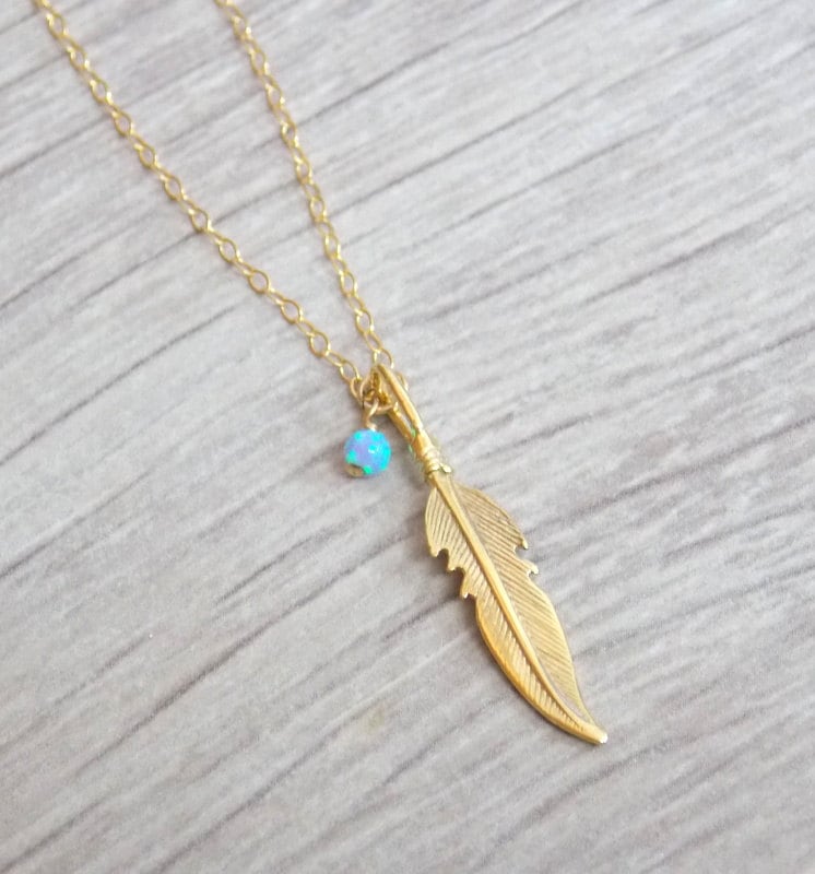 Feder-Halskette, Goldhalskette, Gold Gefüllt Halskette, Blatt Zierliche Einzigartige Zarte Kette Feder-Halskette, Goldhalskette, Gold Gefüllt Halskette, Blatt Zierliche Einzigartige Zarte Kette von sofisjewelrystore