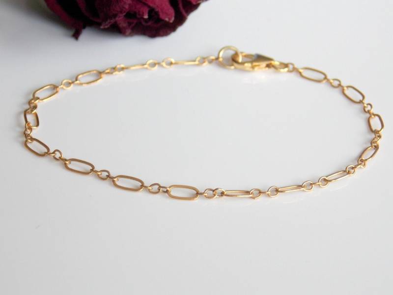 Gold Filled Armband, Zartes Gold Layered 14K Minimalist Kabelarmband, Kabelkette Goldarmband Gold Filled Armband, Zartes Gold Layered 14K Minimalist Kabelarmband, Kabelkette Goldarmband von sofisjewelrystore