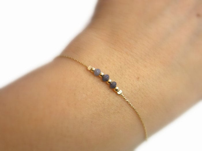 Graue Jade Armband, Edelstein Perlen Minimale Gold Kleine Schmuck Graue Jade Armband, Edelstein Perlen Minimale Gold Kleine Schmuck von sofisjewelrystore