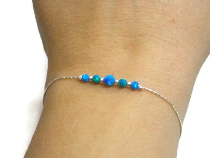 Opal Armband - Silber Blaues -sterling Dot Zartes Schlichtes Opal Armband - Silber Blaues -sterling Dot Zartes Schlichtes von sofisjewelrystore