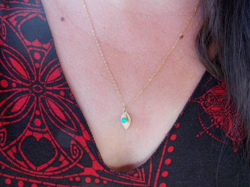 Opal Blatt Halskette - Gold Kleine Für Den Alltag Schmuck Opal Blatt Halskette - Gold Kleine Für Den Alltag Schmuck von sofisjewelrystore