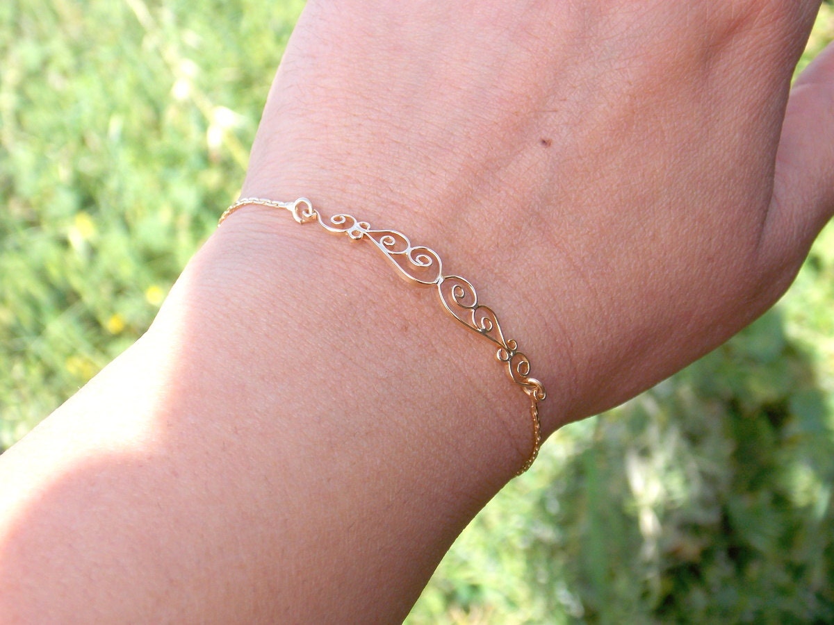 Vergoldetes Armband - Spiral Zierliche Einfache Jeden Tag Vergoldetes Armband - Spiral Zierliche Einfache Jeden Tag von sofisjewelrystore