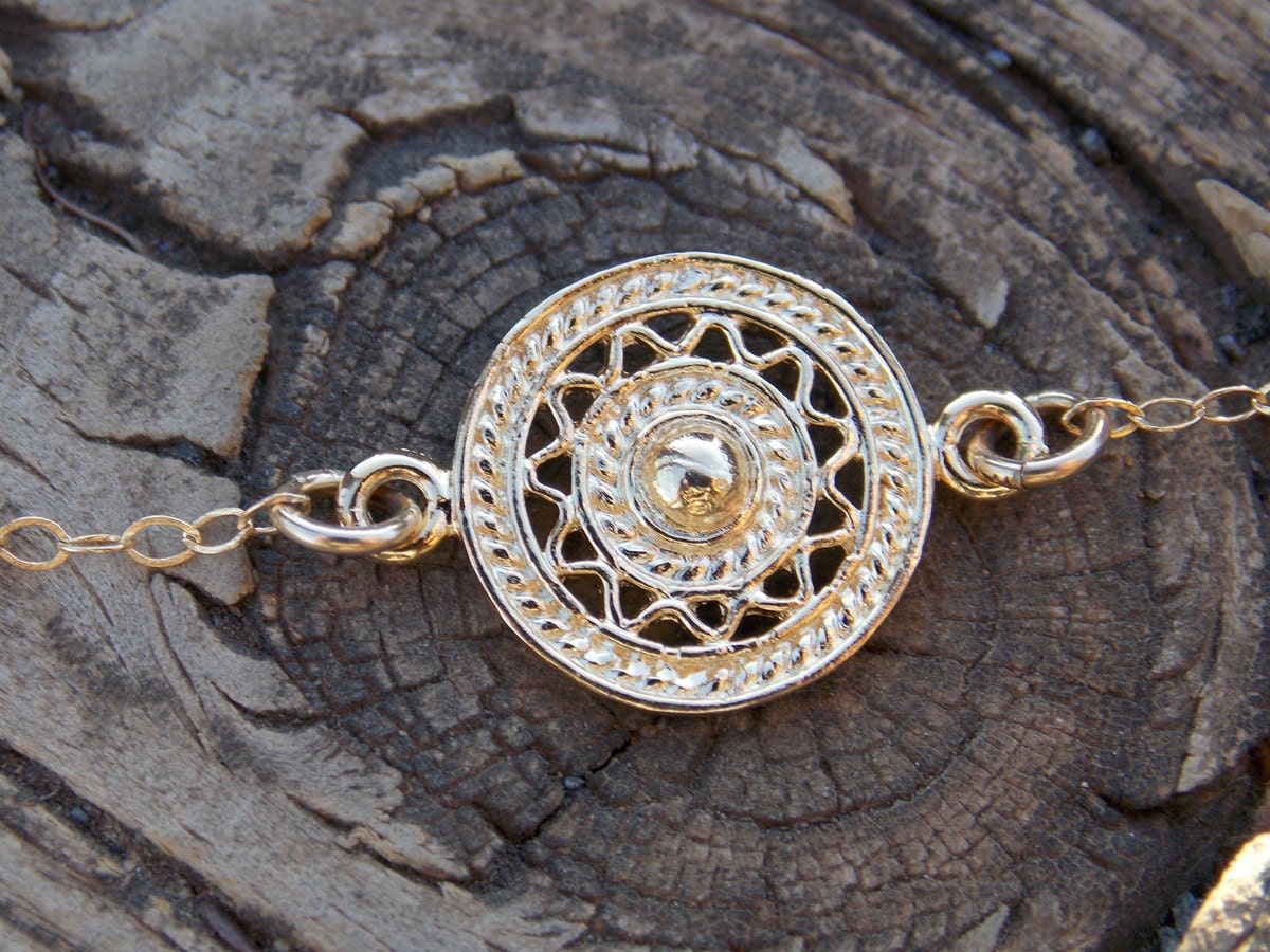 stammes-stil Gold Gefüllt - Kreis Armband Bettelarmband stammes-stil Gold Gefüllt - Kreis Armband Bettelarmband von sofisjewelrystore