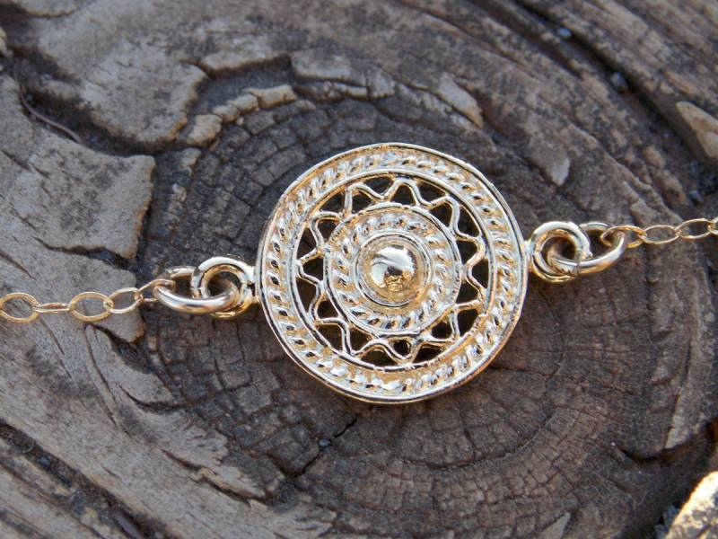 stammes-stil Gold Gefüllt - Kreis Armband Bettelarmband von sofisjewelrystore