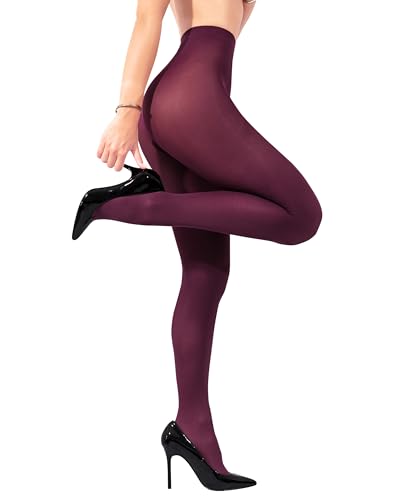 sofsy Garantiert hautfreundlich Bordeaux Strumpfhose Damen 40 Denier | Hergestellt in Italien – 100% Oeko-Tex zertifiziert | Bordeaux - Large von sofsy