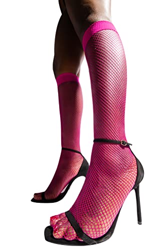 sofsy Sheer Kniestrümpfe | 20 Den - Fuchsia Fishnet - One Size von sofsy