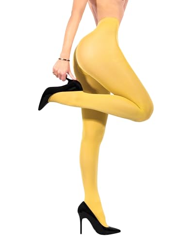 sofsy Garantiert Hautfreundliche Gelbe Strumpfhose Damen 40 Denier | Hergestellt in Italien, Nylonstrumpfhose | Zitrone - Small von sofsy