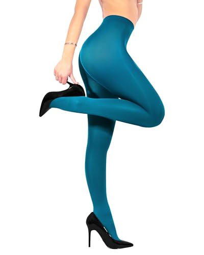 sofsy Ultra-Dehnbare Farbige Strumpfhosen Damen 40 Denier | Hergestellt in Italien – 100% Oeko-Tex Zertifiziert | Dunkles Türkis - XL von sofsy