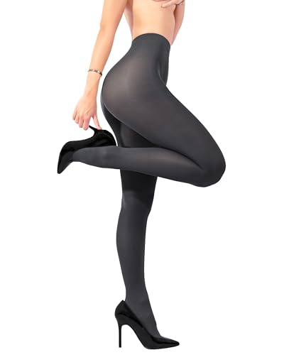 sofsy Ultra Dehnbare Strumpfhosen Damen Blickdicht in Grau 40 Denier | Hergestellt in Italien – 100% Oeko-Tex Zertifiziert | Grau - XL von sofsy